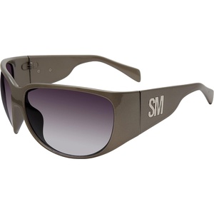 Steve Madden womens Steve Madden Female Sunglasses Style Gino Rectangular Sunglasses(Clear/Silver/Smoke Gradient)