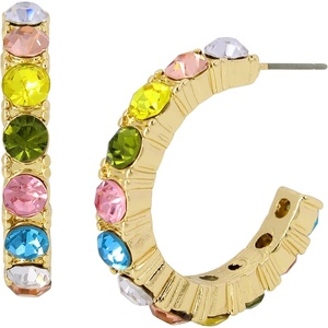 Stone Hoop Earrings(Multi)