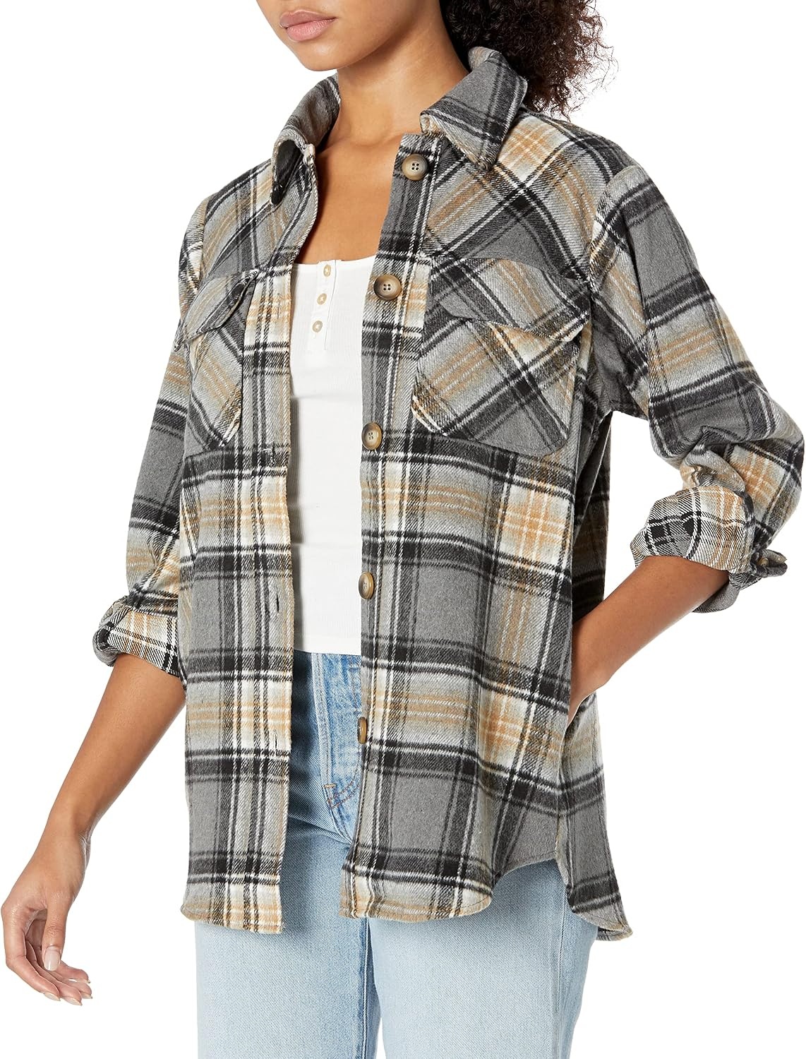 image:imageBB DAKOTA Womens Brooklyn ShacketGrey