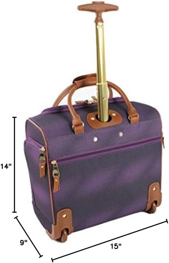 image:imageSteve Madden Designer 15 Inch Carry on Suitcase Small Weekender Overnight Business Travel Luggage Lightweight 2 Rolling Spinner Wheels Under Seat Bag for Women Shadow PurpleShadow Purple