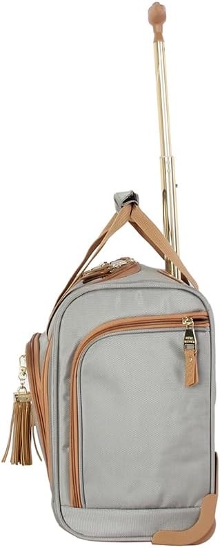 image:imageSteve Madden Designer 15 Inch Carry on Suitcase Small Weekender Overnight Business Travel Luggage Lightweight 2 Rolling Spinner Wheels Under Seat Bag for Women Shadow PurpleHarlo Gray