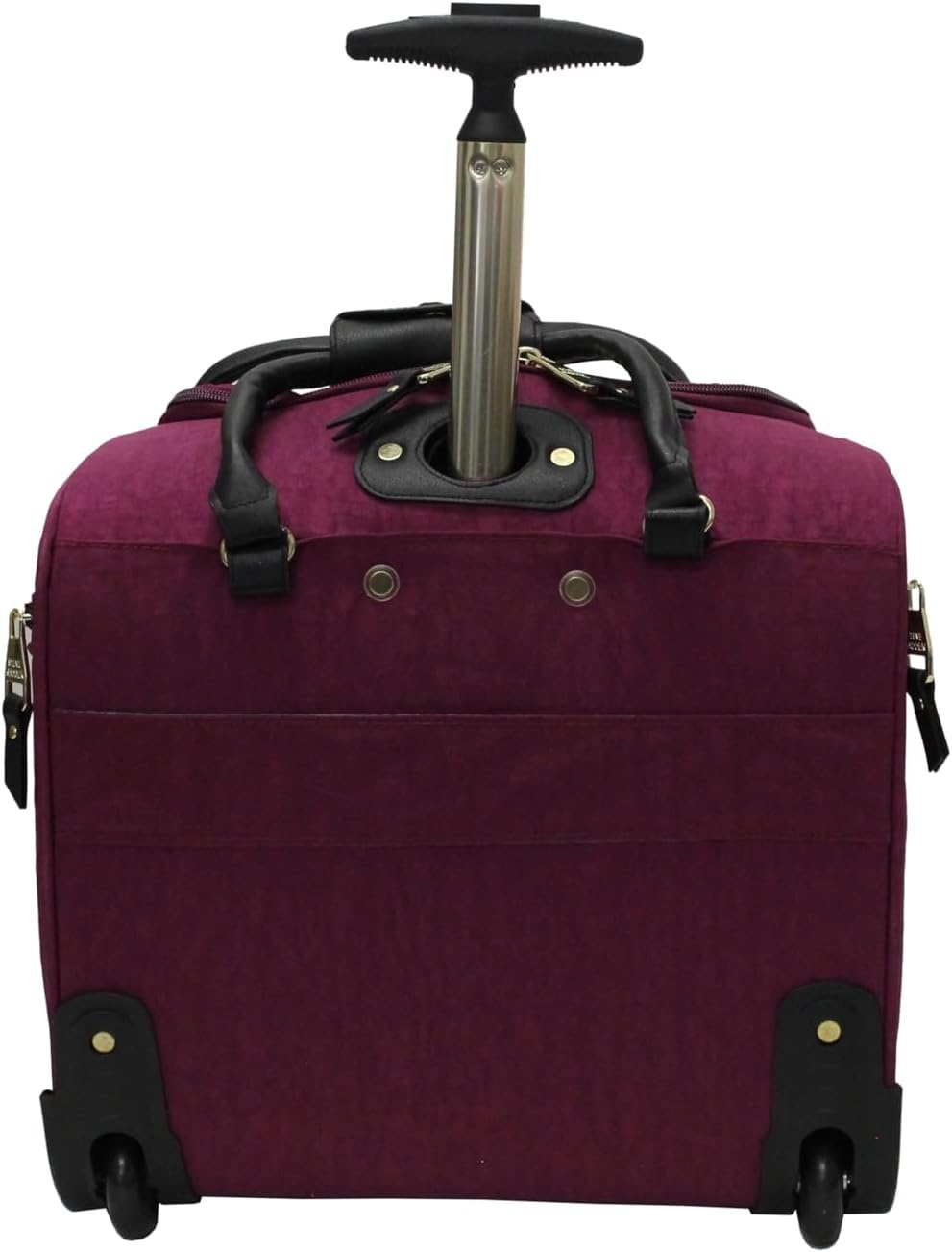 image:imageSteve Madden Designer 15 Inch Carry on Suitcase Small Weekender Overnight Business Travel Luggage Lightweight 2 Rolling Spinner Wheels Under Seat Bag for Women Shadow PurplePeekABoo Purple