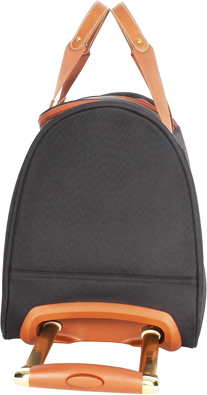 image:imageSteve Madden Designer Carry On Luggage Collection Lightweight 20 Inch Duffel Bag Weekender Overnight Business Travel Suitcase with 2 Rolling Spinner Wheels Global BlackGlobal Black