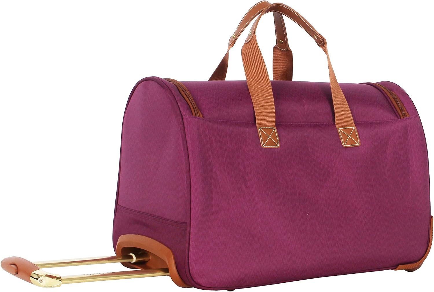 image:imageSteve Madden Designer Carry On Luggage Collection Lightweight 20 Inch Duffel Bag Weekender Overnight Business Travel Suitcase with 2 Rolling Spinner Wheels Global BlackGlobal Purple