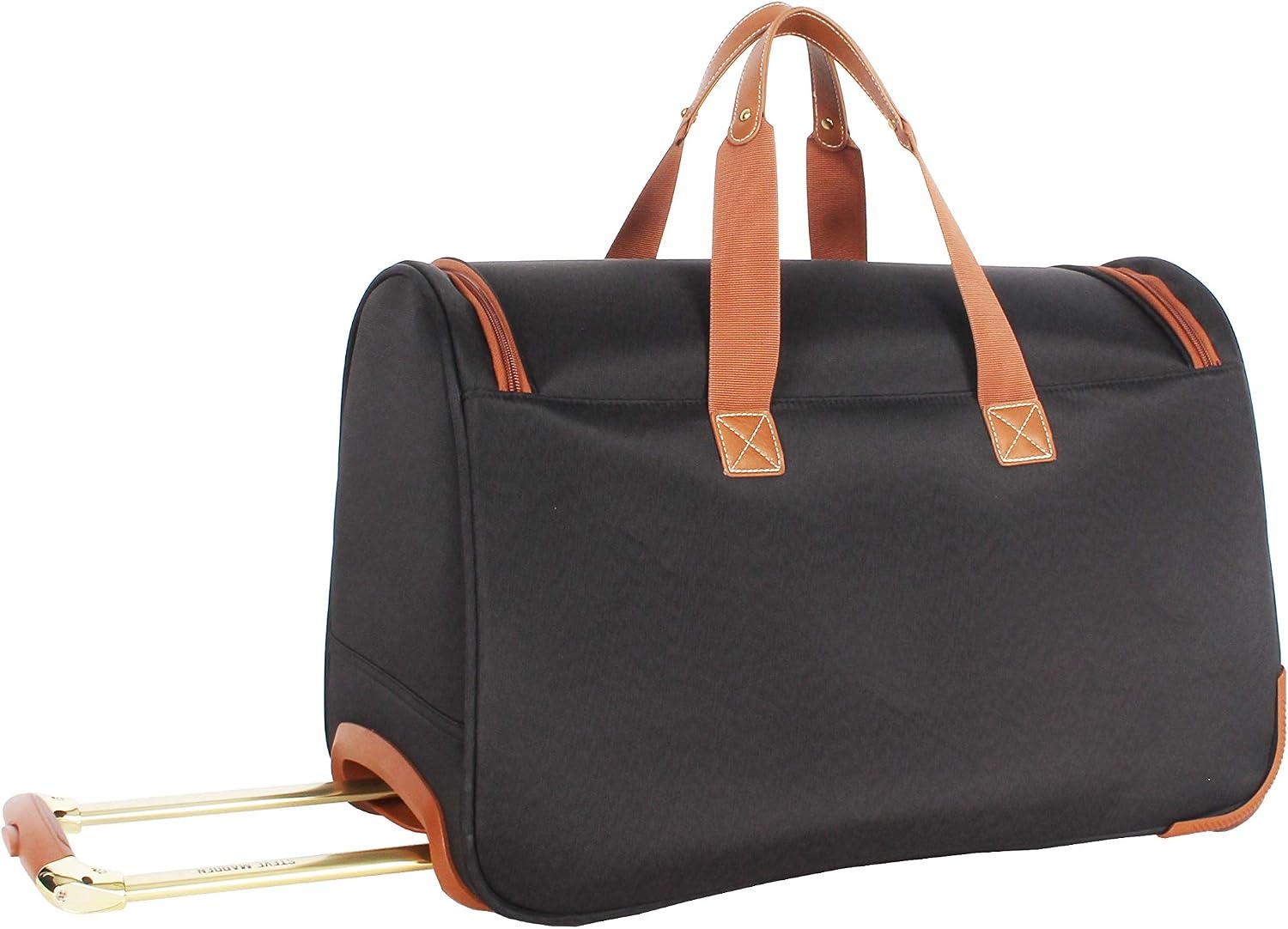 image:imageSteve Madden Designer Carry On Luggage Collection Lightweight 20 Inch Duffel Bag Weekender Overnight Business Travel Suitcase with 2 Rolling Spinner Wheels Global BlackGlobal Black