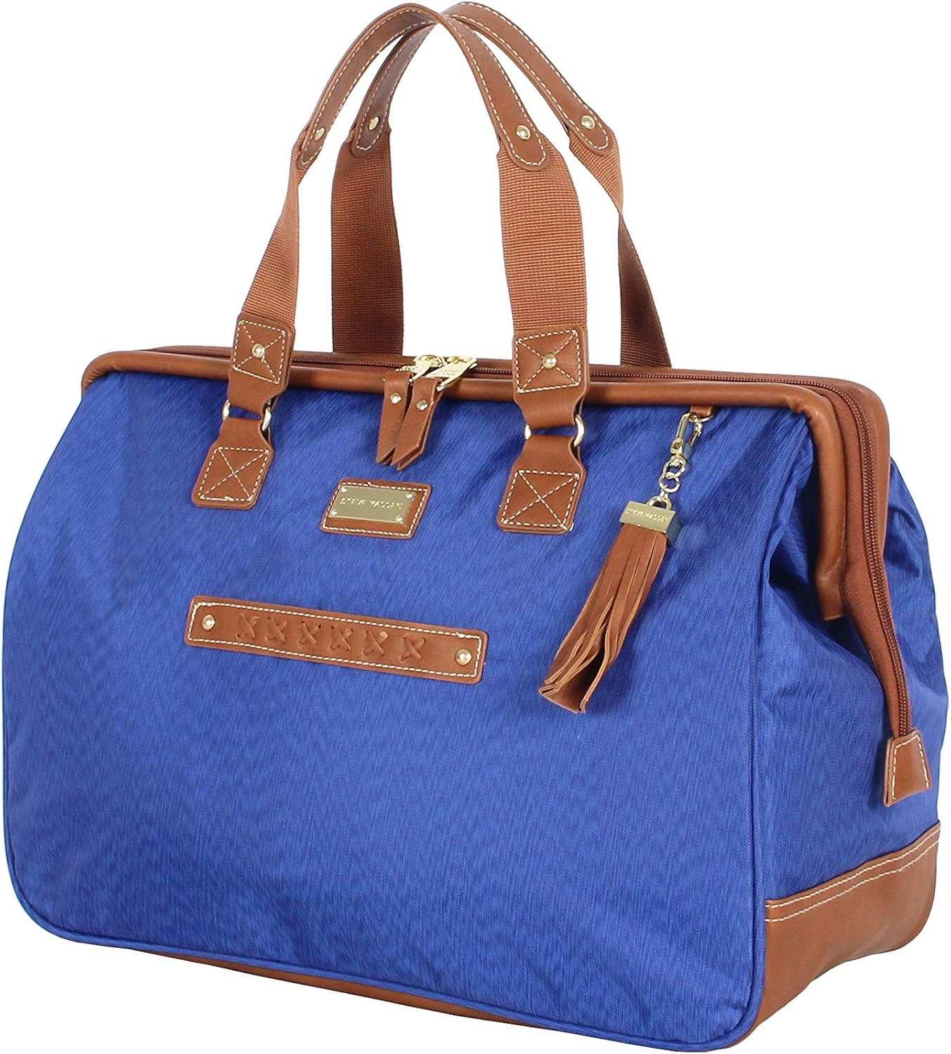 image:imageSteve Madden DesignerGepckkollektion 4teiliges SoftsideKofferSet ReiseSet enthlt eine Tragetasche 508 cm Handgepck 61 cm und 711 cm Karierte Koffer Blue One Size TravelBlue