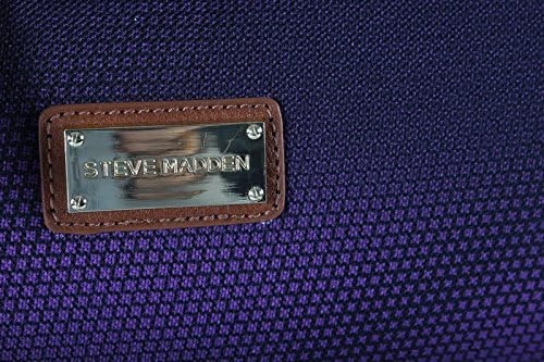 image:imageSteve Madden DesignerGepckkollektion Leichter SoftsideKoffer fr Damen und Herren strapazierfhige 508 cm groe Tragetasche mit 4 rollenden SpinnerRdern Peekaboo Purple 20in Carry on Bag WithShadow Purple