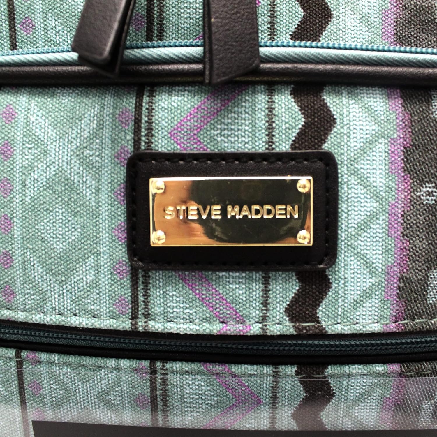 image:imageSteve Madden DesignerGepckkollektion Leichter SoftsideKoffer fr Damen und Herren strapazierfhige 508 cm groe Tragetasche mit 4 rollenden SpinnerRdern Peekaboo Purple 20in Carry on Bag WithLegends Turquoise