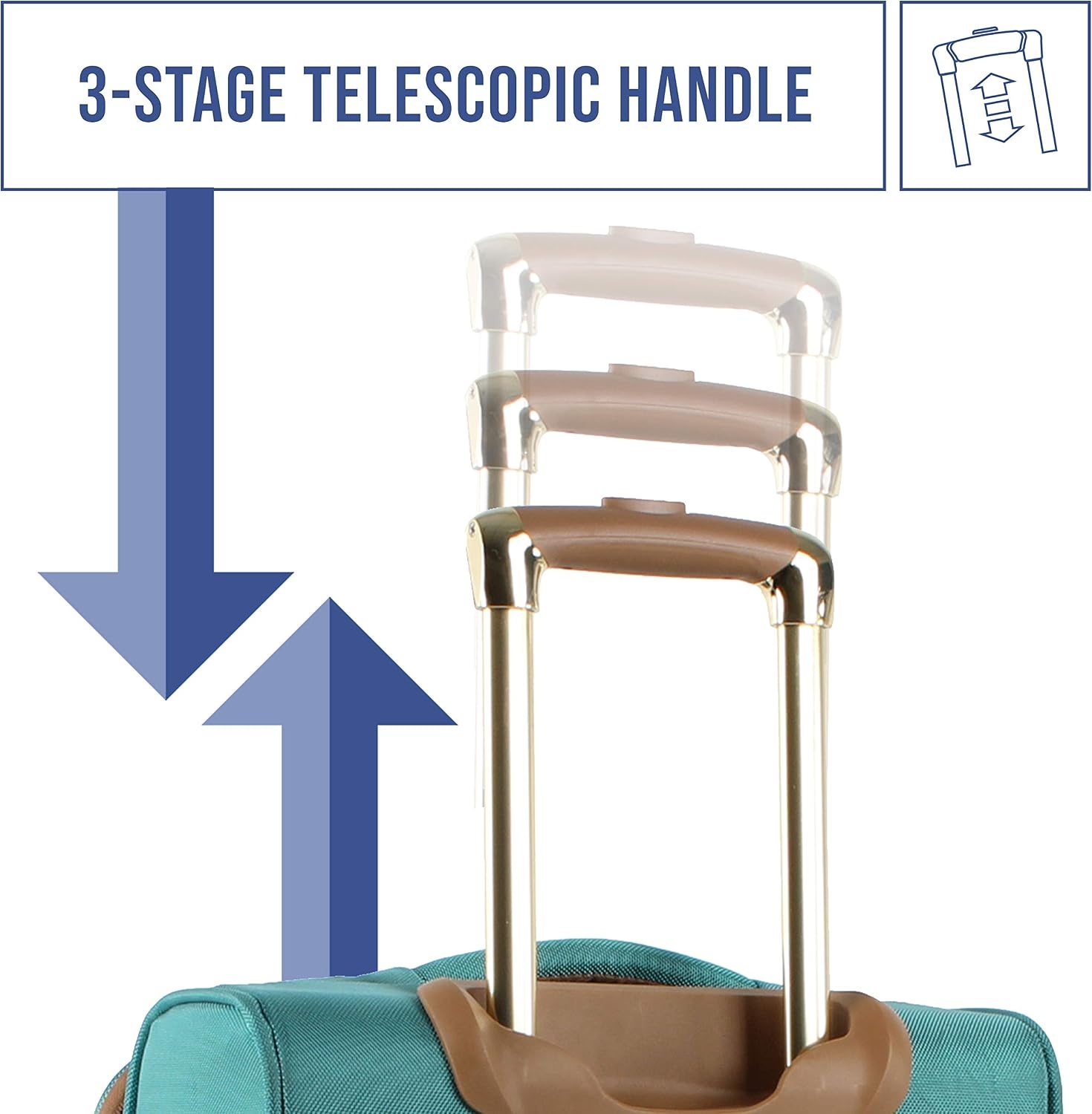 image:imageSteve Madden DesignerGepckkollektion Leichter SoftsideKoffer fr Damen und Herren strapazierfhige 508 cm groe Tragetasche mit 4 rollenden SpinnerRdern Peekaboo Purple 20in Carry on Bag WithHarlo Teal Blue