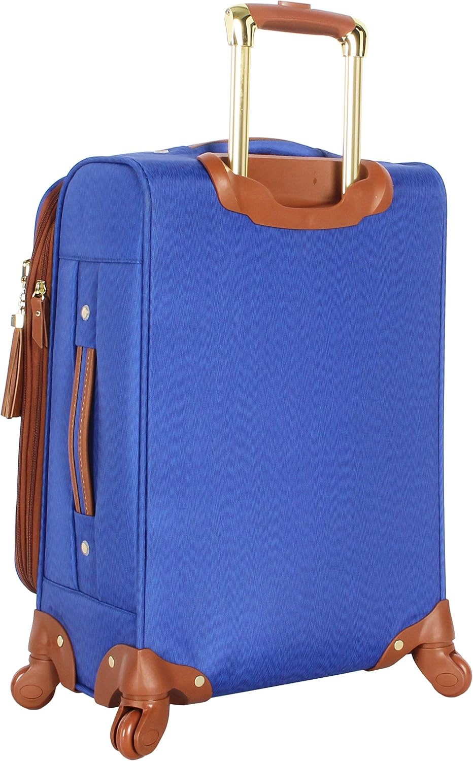 image:imageSteve Madden DesignerGepckkollektion Leichter SoftsideKoffer fr Damen und Herren strapazierfhige 508 cm groe Tragetasche mit 4 rollenden SpinnerRdern Peekaboo Purple 20in Carry on Bag WithGlobal Blue