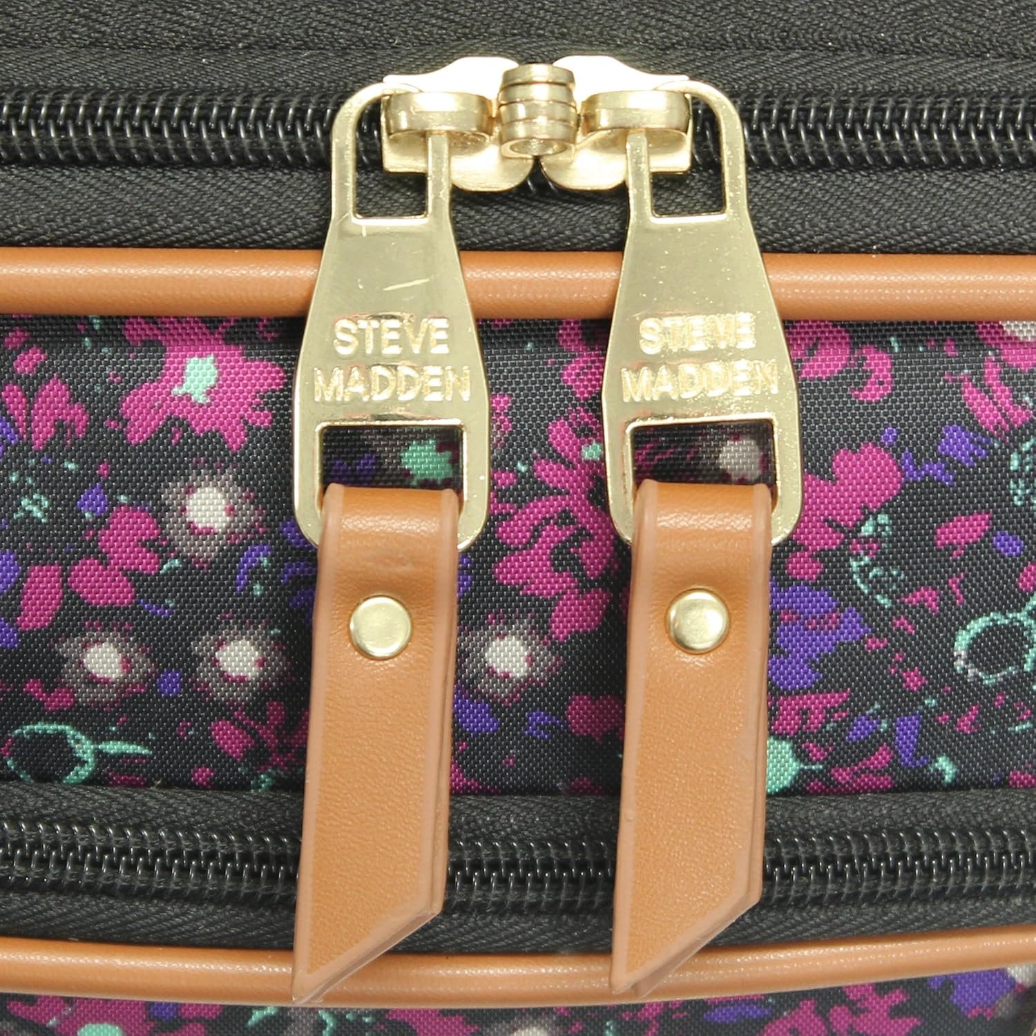 image:imageSteve Madden DesignerGepckkollektion Leichter SoftsideKoffer fr Damen und Herren strapazierfhige 508 cm groe Tragetasche mit 4 rollenden SpinnerRdern Peekaboo Purple 20in Carry on Bag WithDark Purple