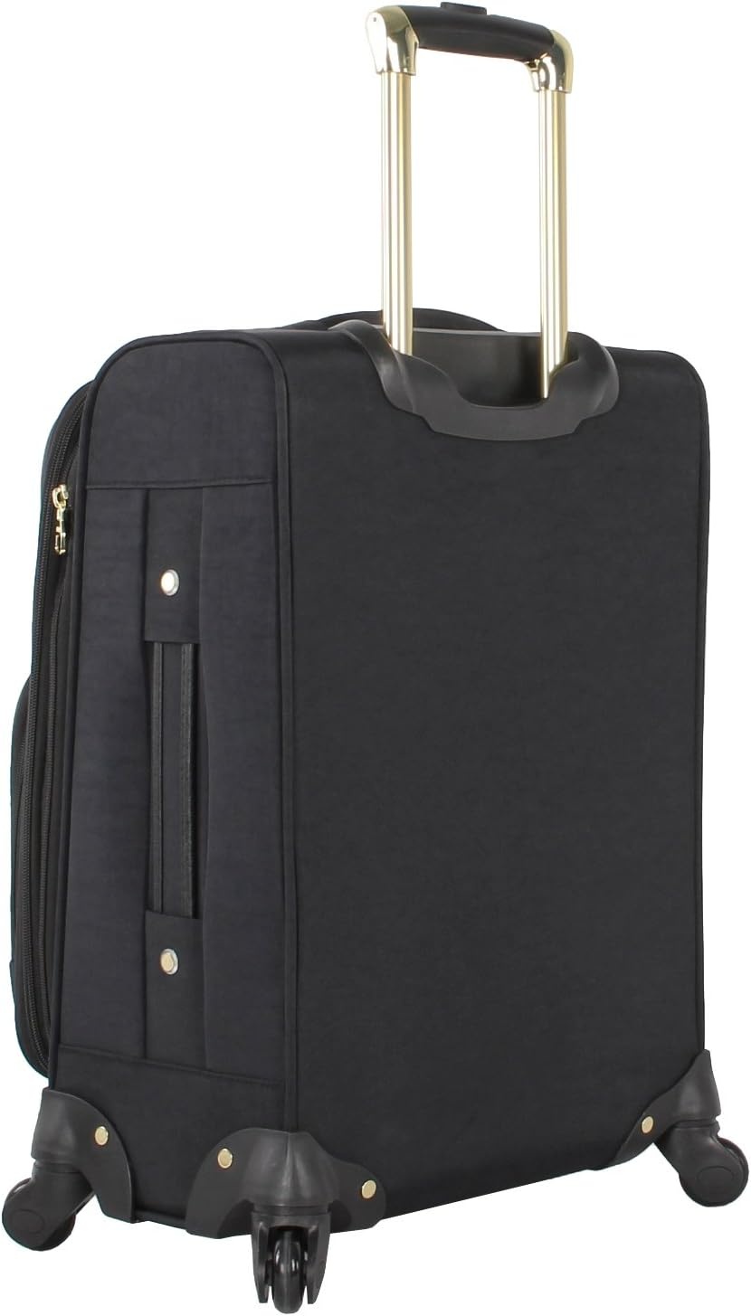 image:imageSteve Madden DesignerGepckkollektion Leichter SoftsideKoffer fr Damen und Herren strapazierfhige 508 cm groe Tragetasche mit 4 rollenden SpinnerRdern Peekaboo Purple 20in Carry on Bag WithPeekaboo Black