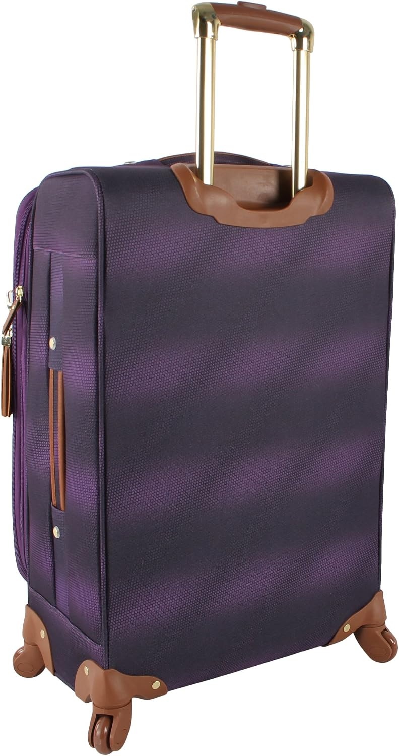 image:imageSteve Madden DesignerGepckkollektion Leichter SoftsideKoffer fr Damen und Herren strapazierfhige 508 cm groe Tragetasche mit 4 rollenden SpinnerRdern Peekaboo Purple 20in Carry on Bag WithShadow Purple