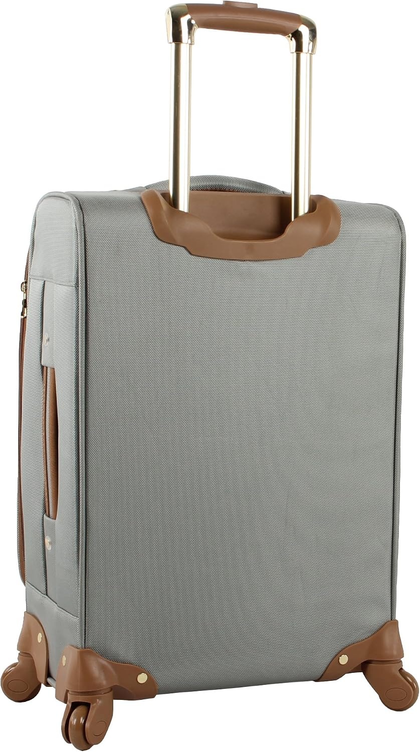 image:imageSteve Madden DesignerGepckkollektion Leichter SoftsideKoffer fr Damen und Herren strapazierfhige 508 cm groe Tragetasche mit 4 rollenden SpinnerRdern Peekaboo Purple 20in Carry on Bag WithHarlo Gray