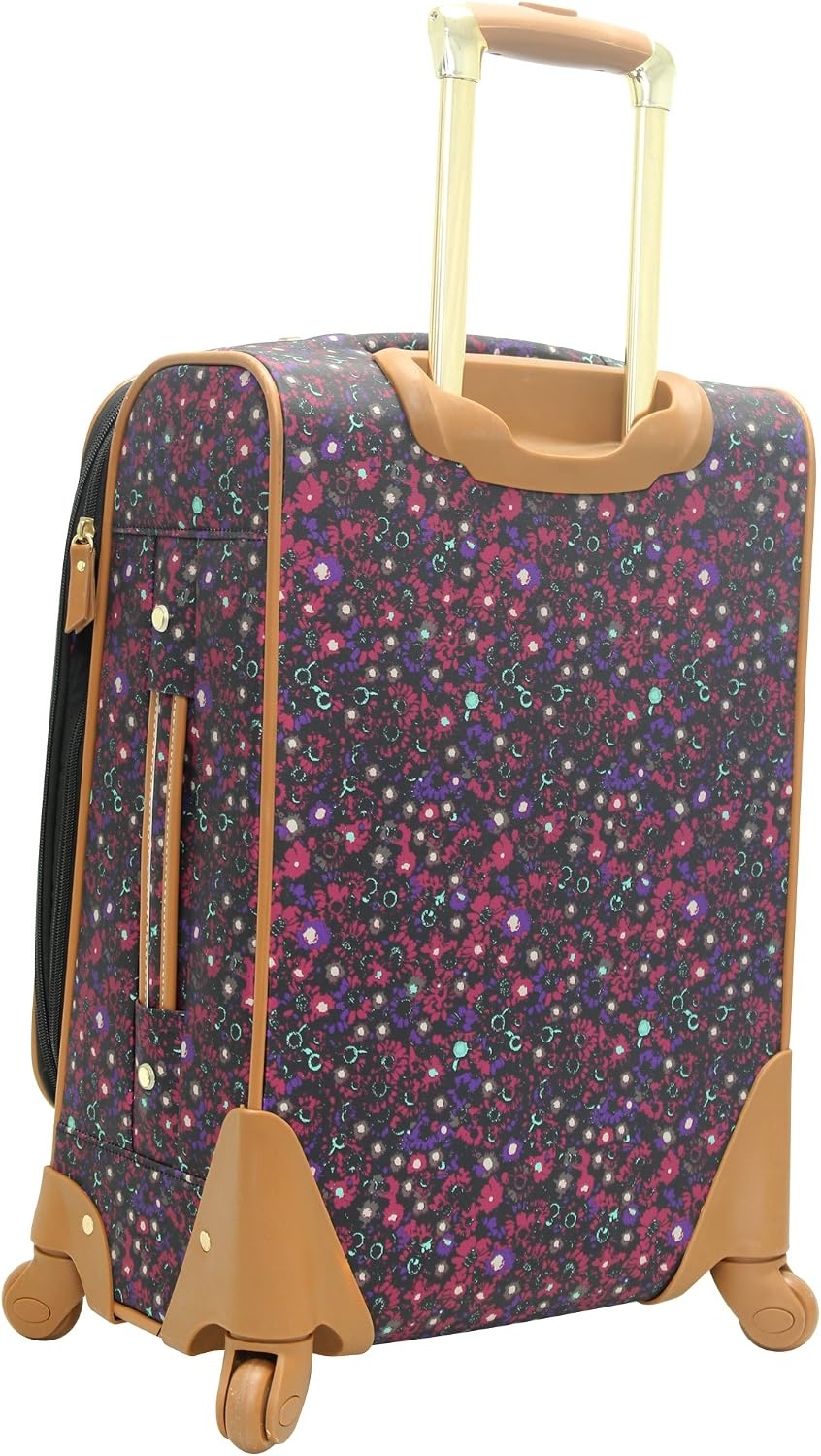 image:imageSteve Madden DesignerGepckkollektion Leichter SoftsideKoffer fr Damen und Herren strapazierfhige 508 cm groe Tragetasche mit 4 rollenden SpinnerRdern Peekaboo Purple 20in Carry on Bag WithDark Purple