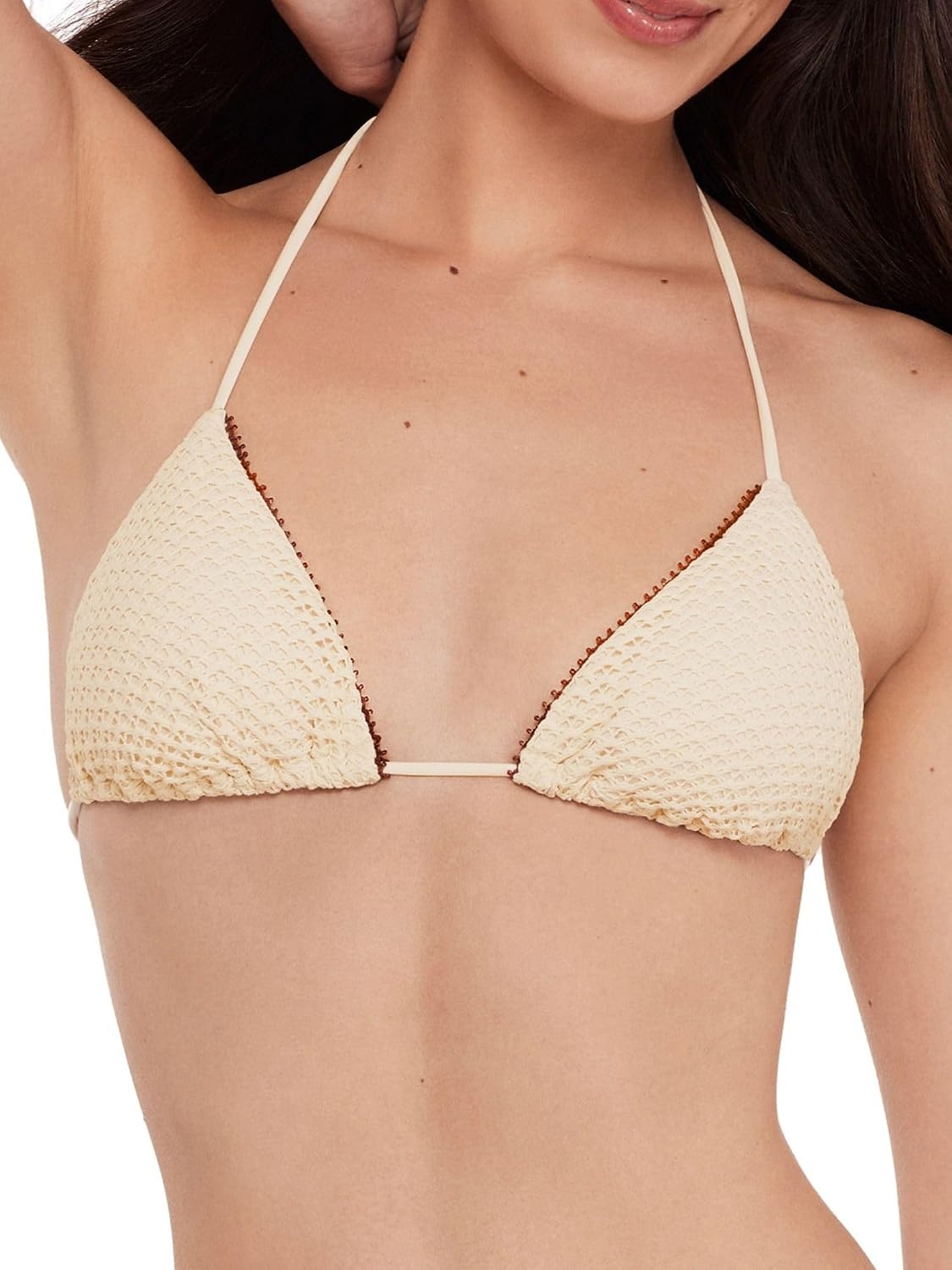 image:imageSteve Madden Womens Basic Tie Halter Triangle Bikini TopPearl Cozy Crochet