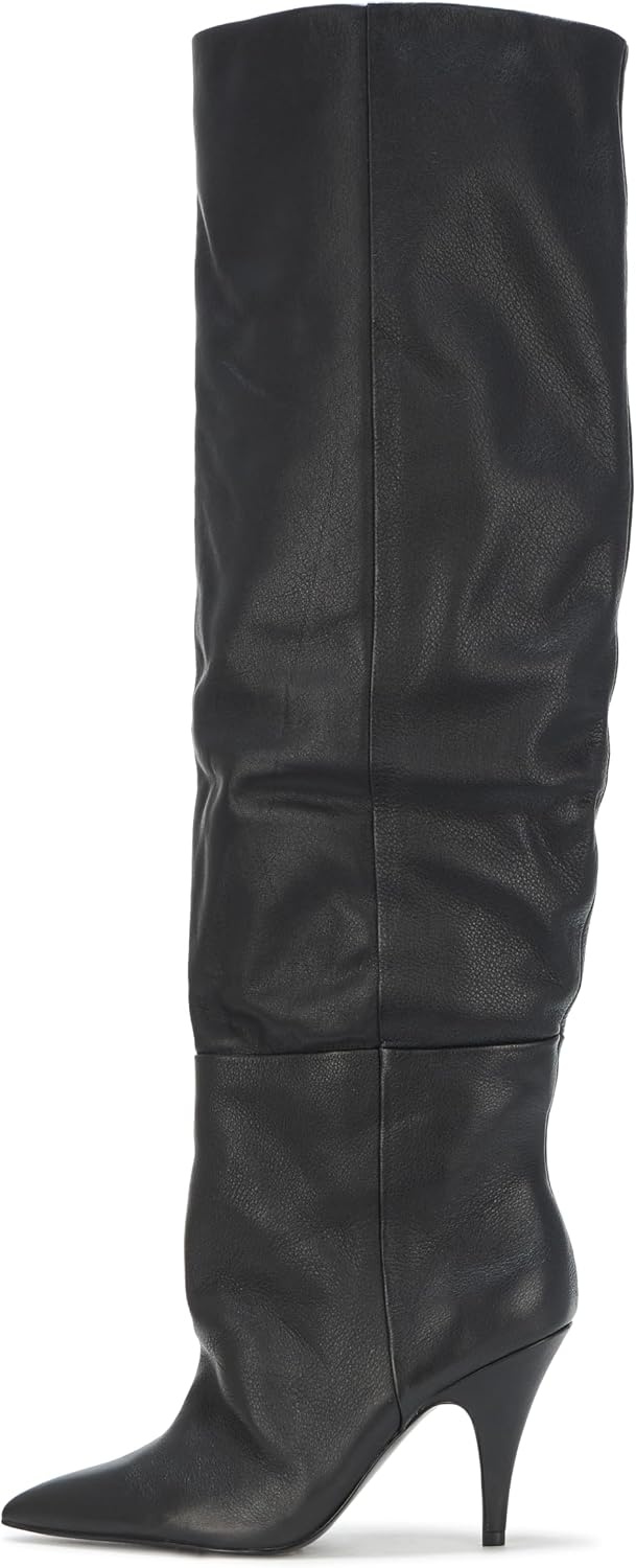 image:imageSteve Madden Womens Bellamie Knee High Boot Wide Calf Black Leather 95