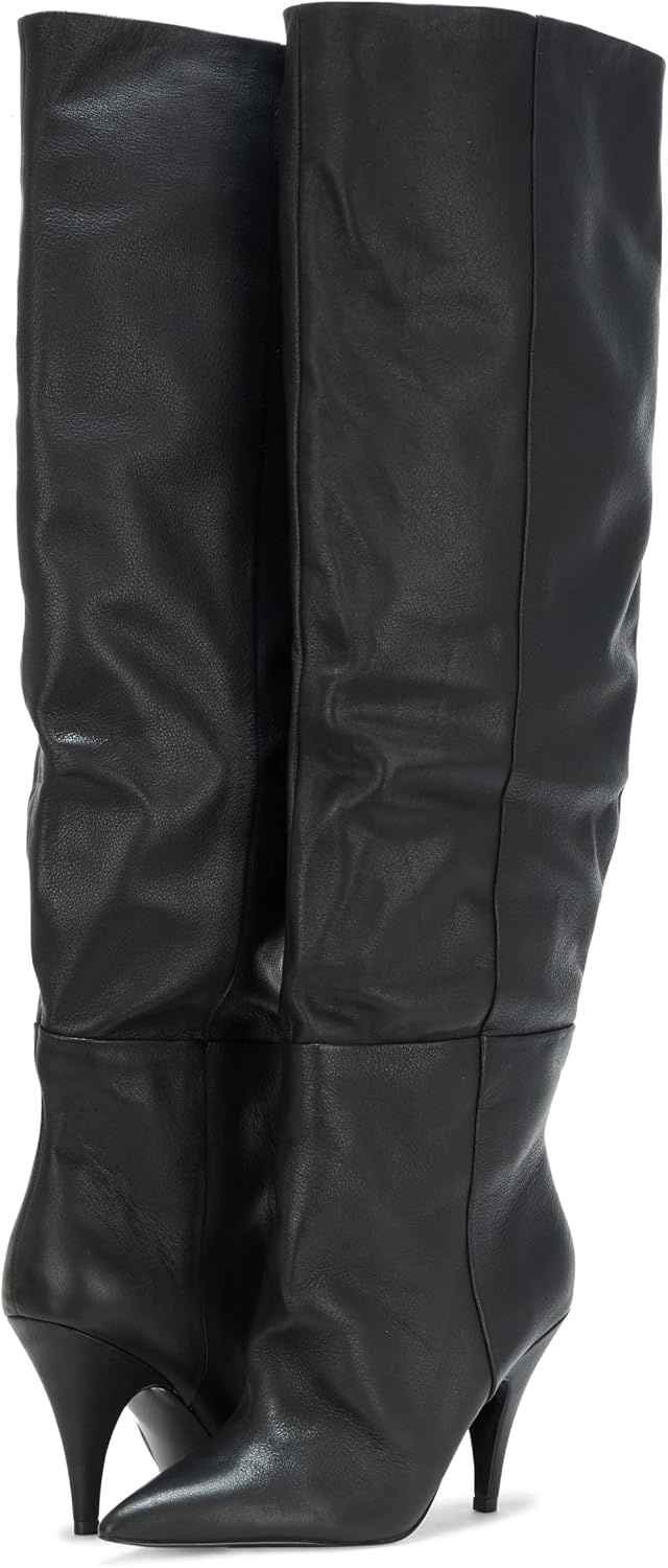 image:imageSteve Madden Womens Bellamie Knee High Boot Wide Calf Black Leather 95