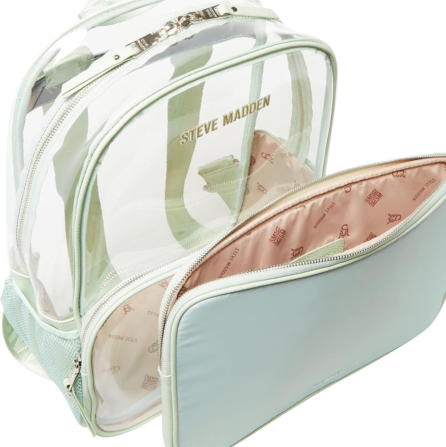 image:imageSteve Madden Womens CLEAR Backpack With Tech Pouch NudeBeige