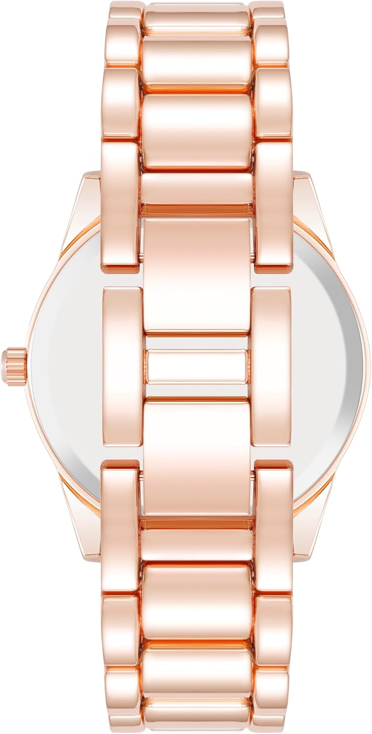 image:imageSteve Madden Womens Genuine Crystal Accented Bracelet WatchHot PinkRose Gold