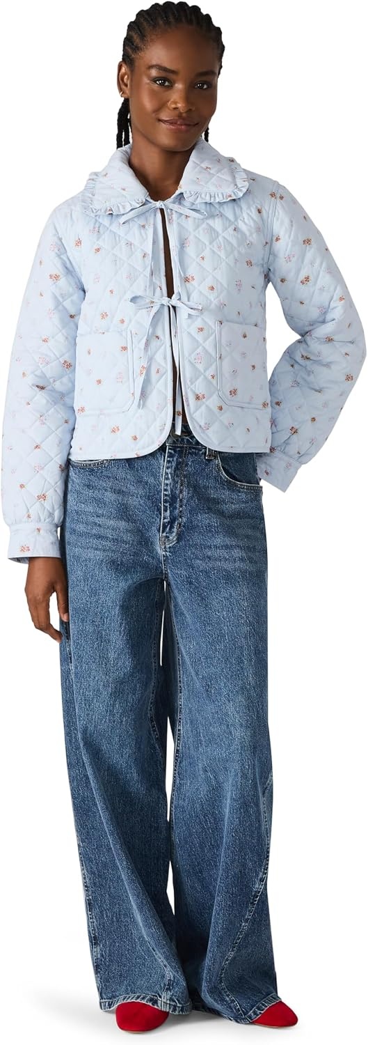 image:imageSteve Madden Womens Nellie JacketBlue Ditsy Print