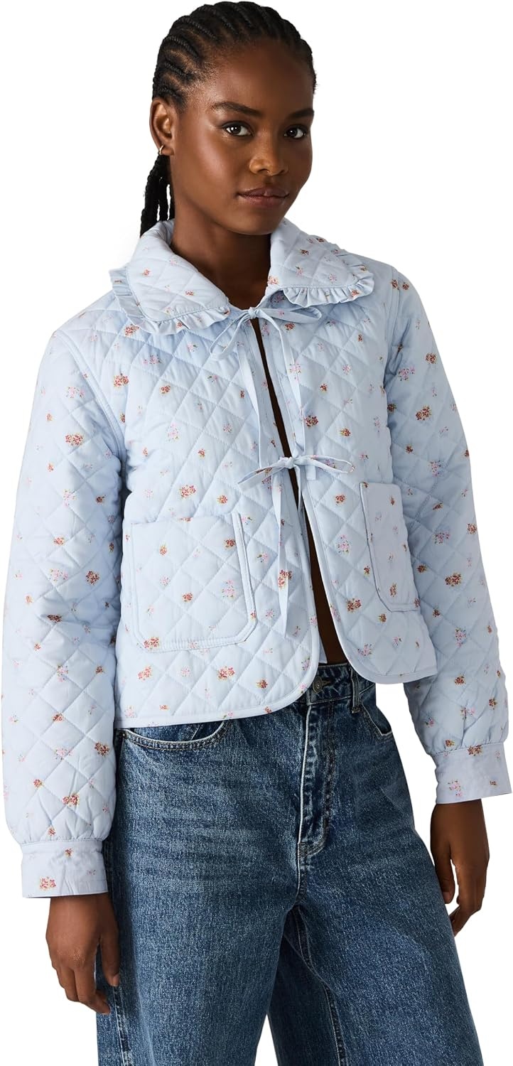 image:imageSteve Madden Womens Nellie JacketBlue Ditsy Print