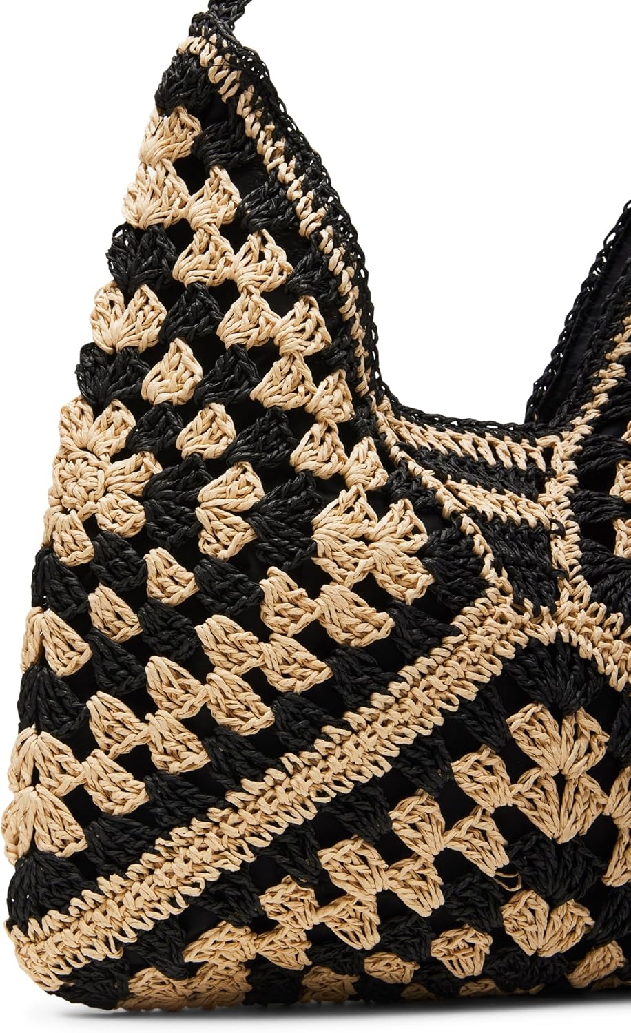 image:imageSteve Madden Womens Steve Madden Bora Straw Crochet HoboBlack