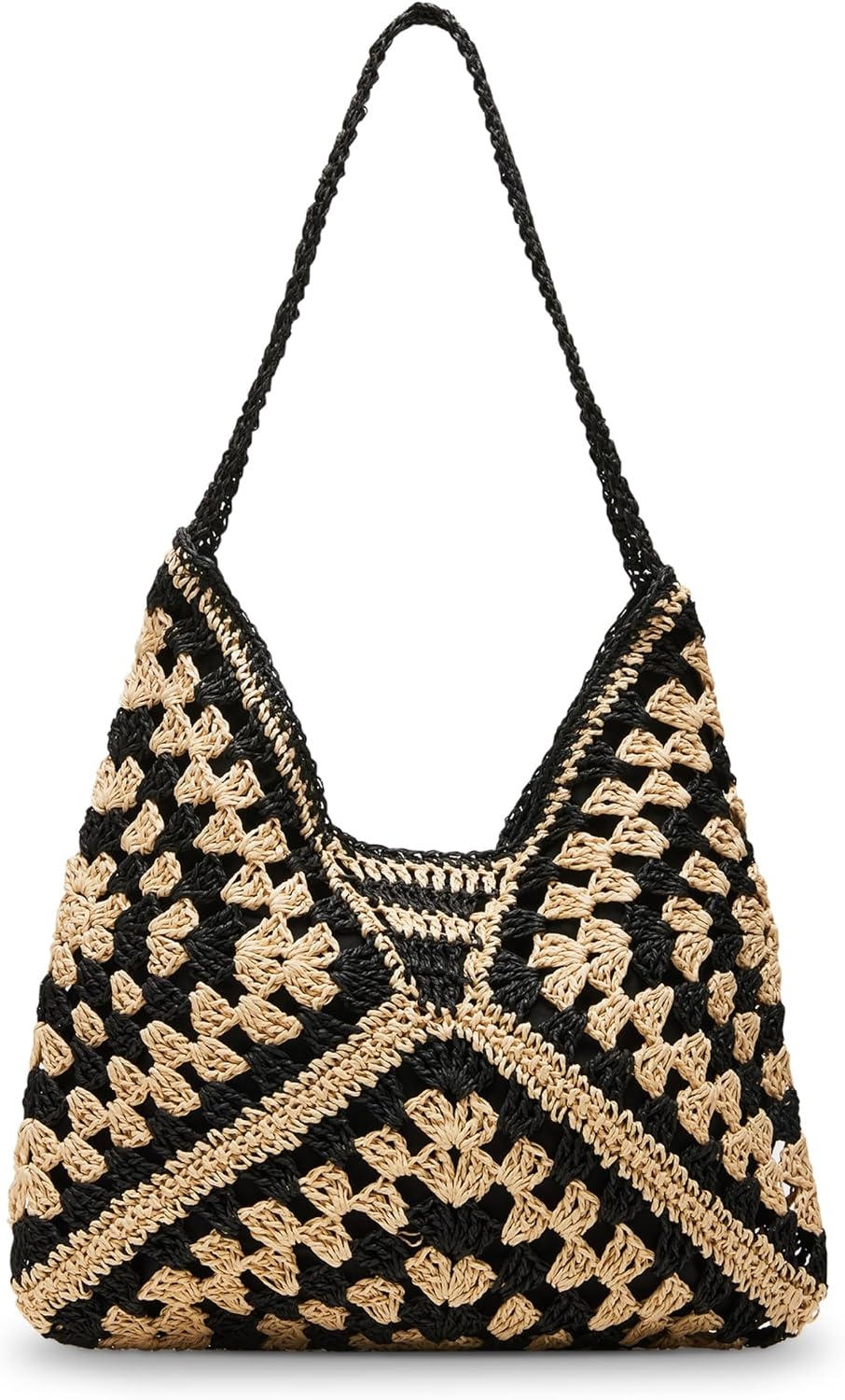 image:imageSteve Madden Womens Steve Madden Bora Straw Crochet HoboBlack