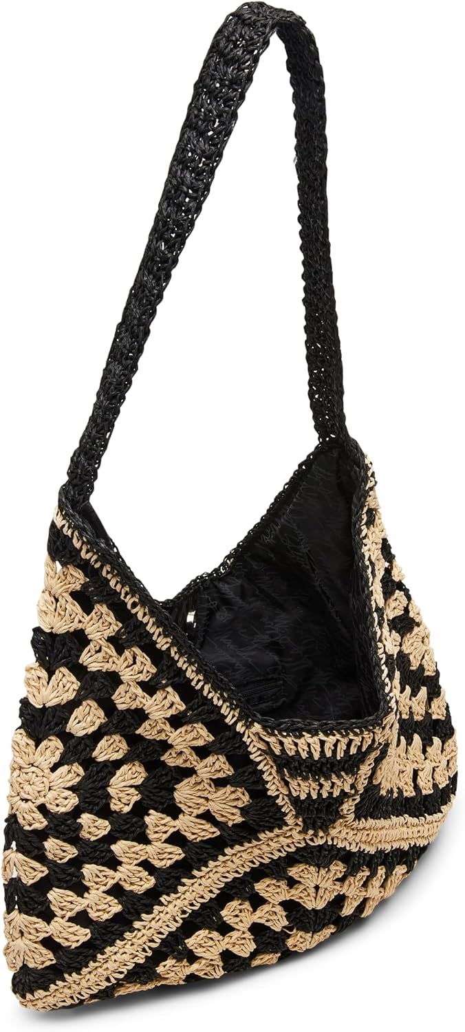 image:imageSteve Madden Womens Steve Madden Bora Straw Crochet HoboBlack