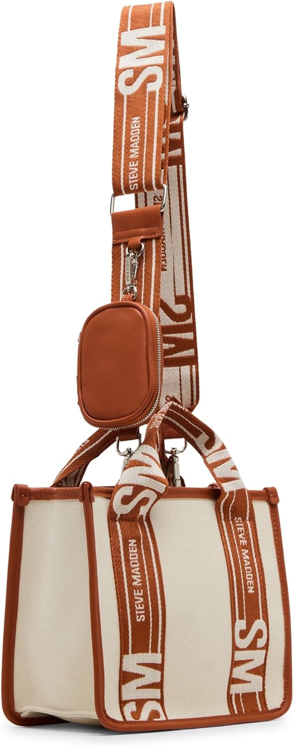 image:imageSteve Madden Womens Steve Madden Bwebber Small Canvas CrossbodyWhiskey Spice
