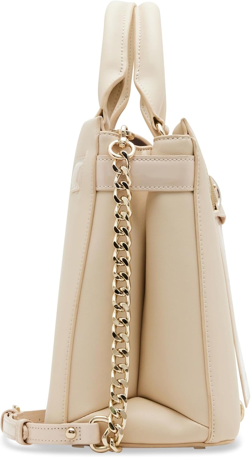 image:imageSteve Madden Womens Steve Madden Roxanne Smooth Satchel With Patent BeltSand