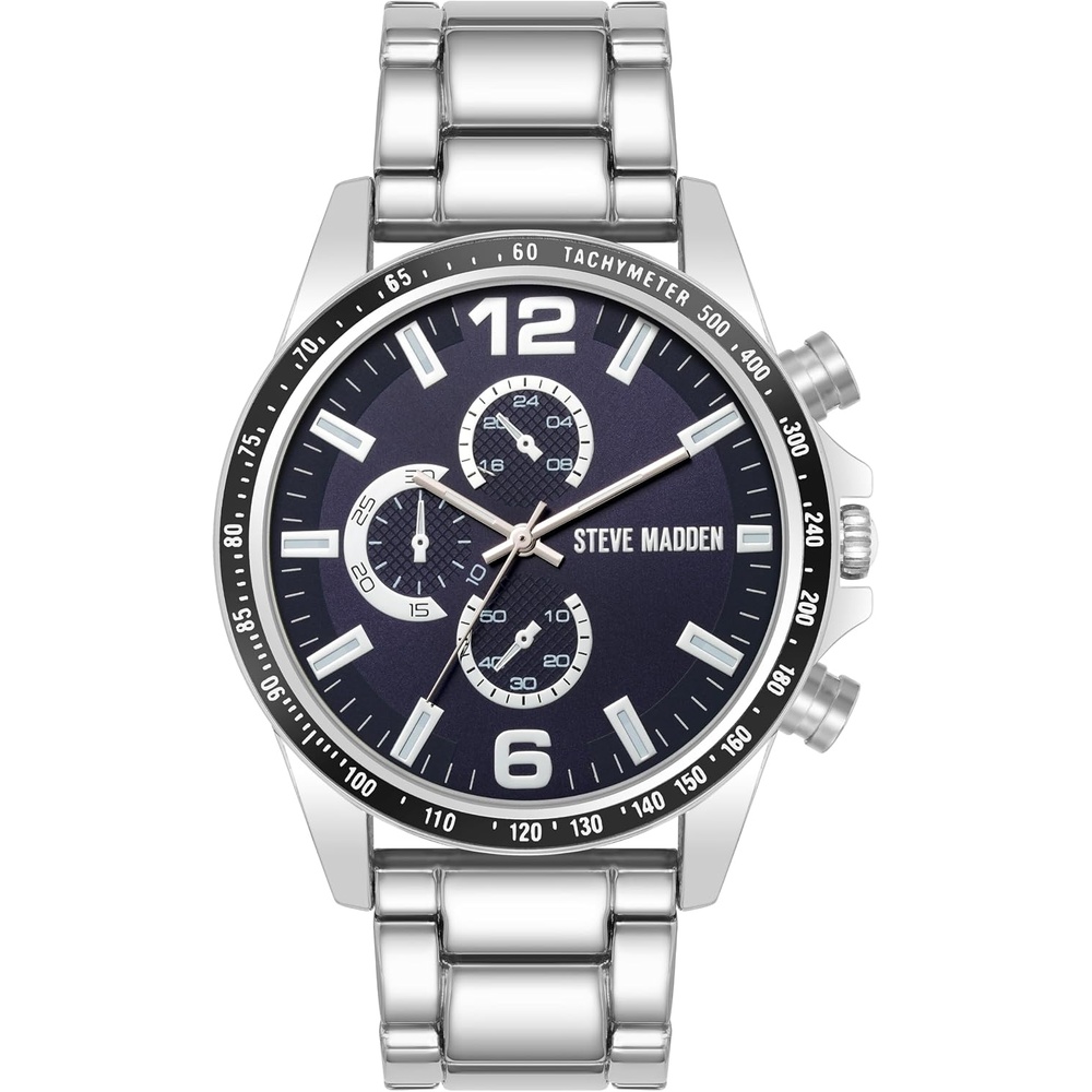 image:imageSteve Madden Mens Bracelet WatchSilverNavy Blue