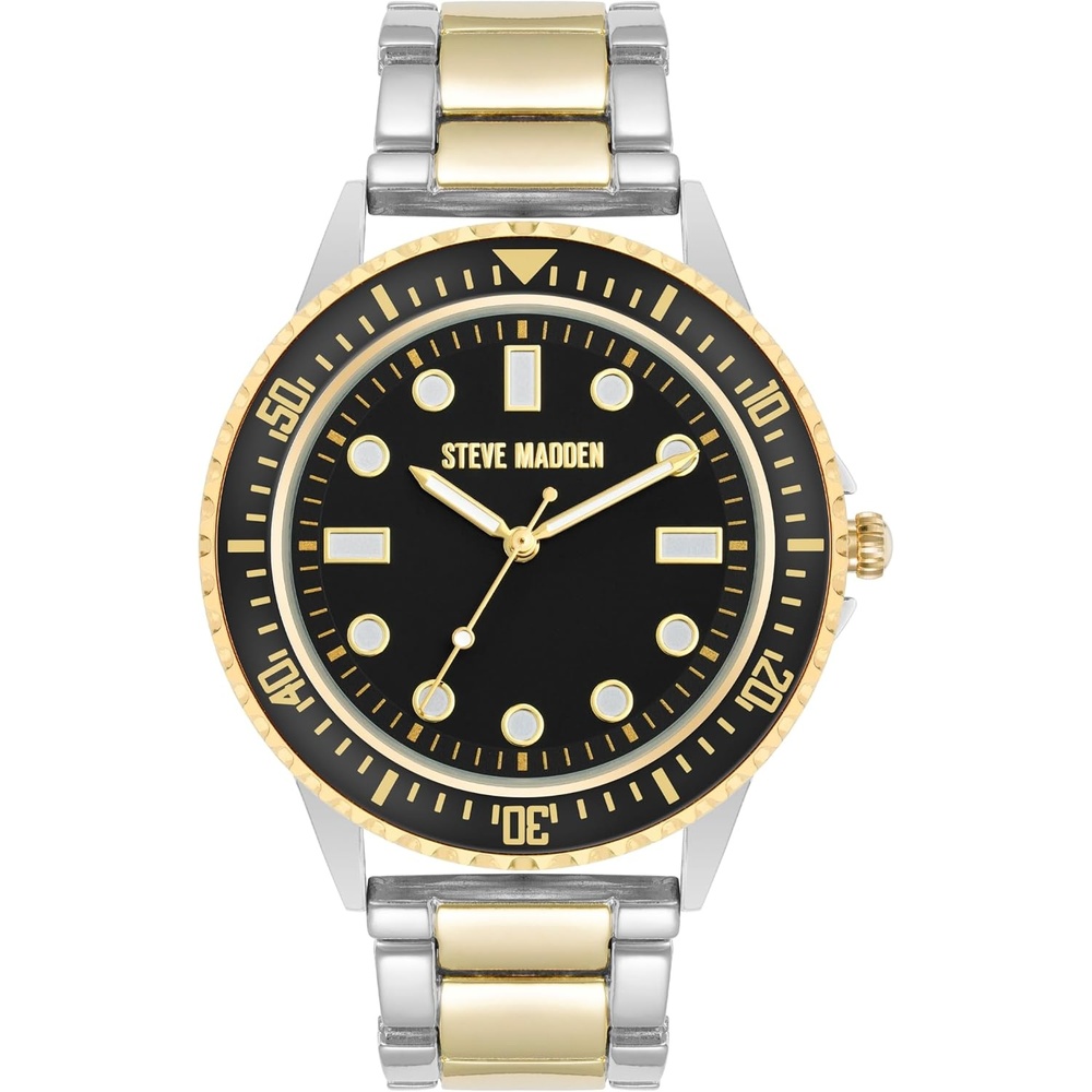 image:imageSteve Madden Mens Bracelet WatchTwoToneBlack
