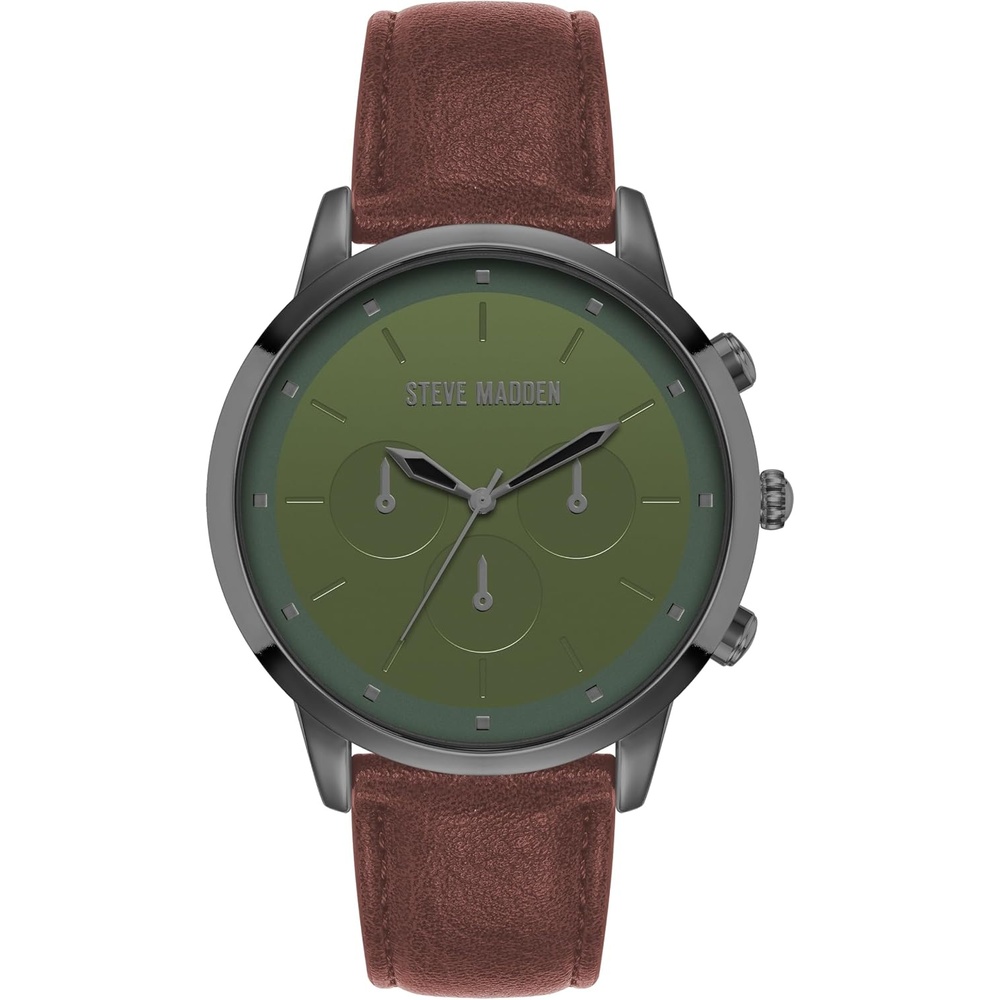 image:imageSteve Madden Mens Strap WatchDark GrayGreen