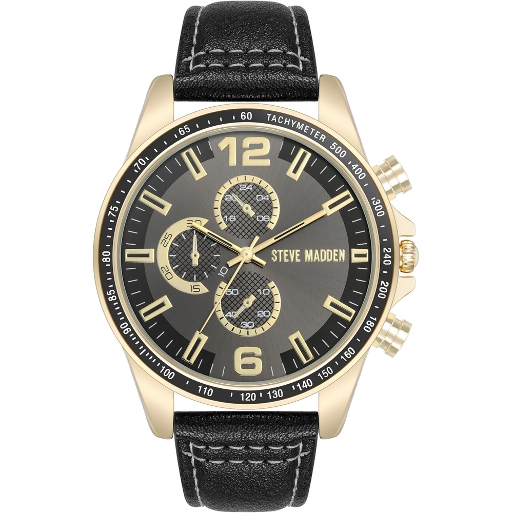 image:imageSteve Madden Mens Strap WatchGrayGold