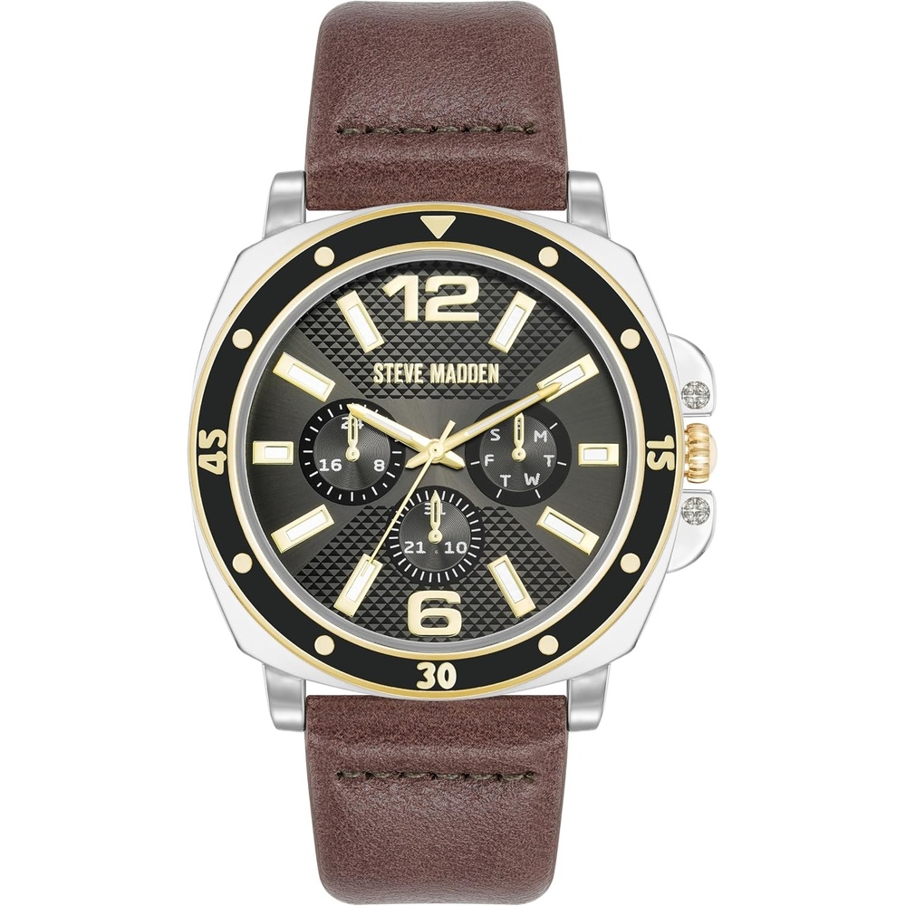 image:imageSteve Madden Mens Strap WatchTwoToneGray