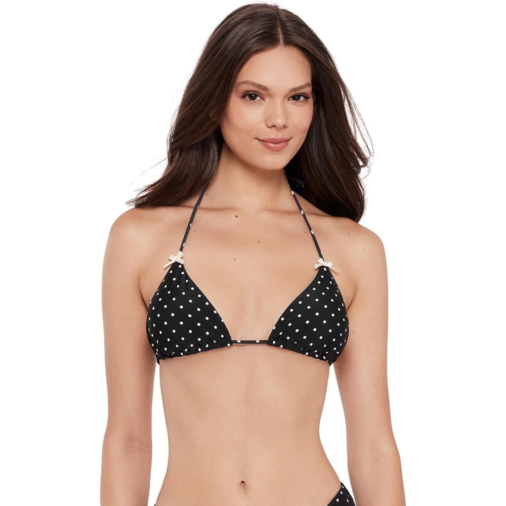 image:imageSteve Madden Womens Basic Tie Halter Triangle Bikini TopDarling Dot