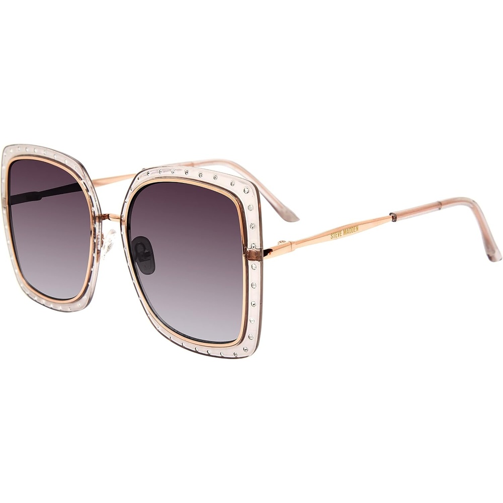 image:imageSteve Madden Womens Female Sunglasses Style Rosalie SquareCrystal GreySmoke Gradient