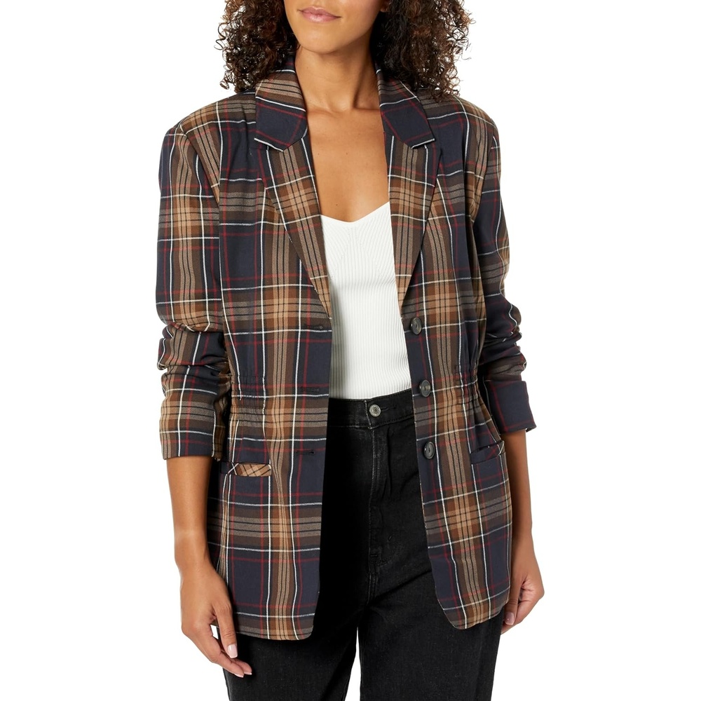 image:imageSteve Madden Womens Frida BlazerNavy Plaid