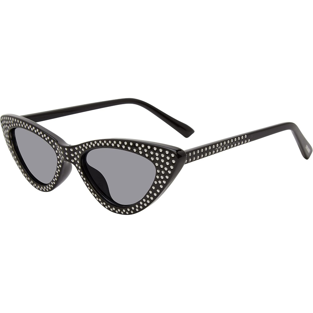 image:imageSteve Madden Womens Lopez Cat Eye Sunglasses SunglassesBlackSilverSolid Smoke