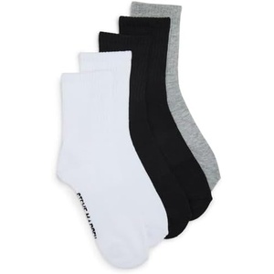 STEVE MADDEN 6PK RIB SHORTIE CREW WHITE/GREY/BLK 6PK 9-11