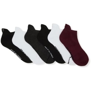 Steve Madden 6 Pack Teddy Embroidered Low Cut Socks Burgundy Multi Women’s Size 9-11