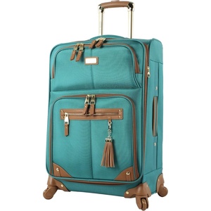 Steve Madden Designer Luggage – Checked Large 28 Inch Softside Suitcase – Expandable for Extra Packing Capacity – Lightweight Bag with Rolling Spinner Wheels (Harlo Gray)(Harlo Teal Blue)