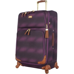 Steve Madden Designer Luggage Collection – Lightweight 28 Inch Expandable Softside Suitcase – Durable Rolling 4-Spinner Wheels Checked Bag (Shadow Purple) (Shadow Purple)(Shadow Purple)