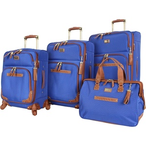 Steve Madden Designer-Gepckkollektion 4-teiliges Softside-Koffer-Set Reise-Set enthlt eine Tragetasche, 50,8 cm Handgepck, 61 cm und 71,1 cm Karierte Koffer, Blue, One Size, Travel(Blue)