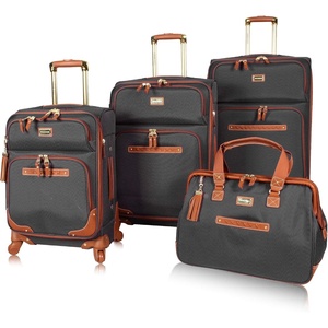 Steve Madden Designer-Gepckkollektion 4-teiliges Softside-Koffer-Set Reise-Set enthlt eine Tragetasche, 50,8 cm Handgepck, 61 cm und 71,1 cm Karierte Koffer, Blue, One Size, Travel(Black)