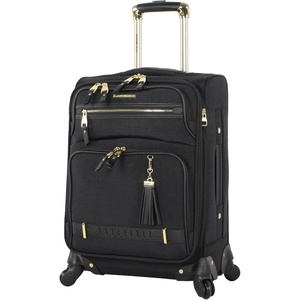 Steve Madden Designer-Gepckkollektion Leichter Softside-Koffer fr Damen und Herren strapazierfhige 50,8 cm groe Tragetasche mit 4 rollenden Spinner-Rdern, Peek-a-boo Purple, 20in, Carry on Bag With(Peek-a-boo Black)