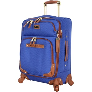 Steve Madden Designer-Gepckkollektion Leichter Softside-Koffer fr Damen und Herren strapazierfhige 50,8 cm groe Tragetasche mit 4 rollenden Spinner-Rdern, Peek-a-boo Purple, 20in, Carry on Bag With(Global Blue)