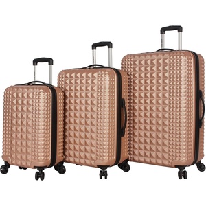Steve Madden Luggage Set 3 Piece – Lightweight Hardside Suitcase set – Includes 20 Inch Carry on, 24In/28In Checked Bag with 8-Wheel Rolling Spinner (Rose Gold, One Size)