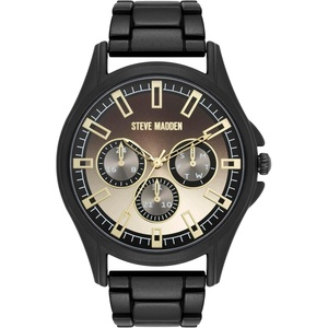 Steve Madden Men’s Bracelet Watch(Black/Champagne)